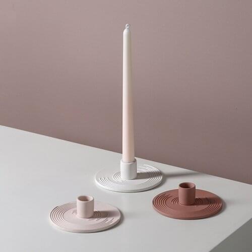 Nordic Ceramics Table Decoration Accessories Wedding Centerpieces Long Wax Candle Holder Decor Handmade Candlestick