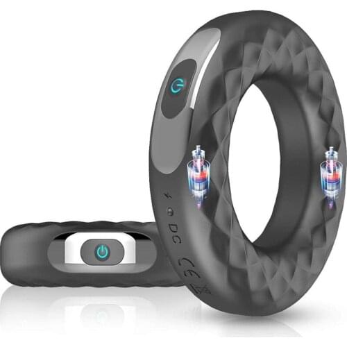 Vibrator Penis Ring Silicone Cock Rings Dick Vibrator Male Penis Massage Sex Toys For Men Remote Control 10 Speed Time Delay