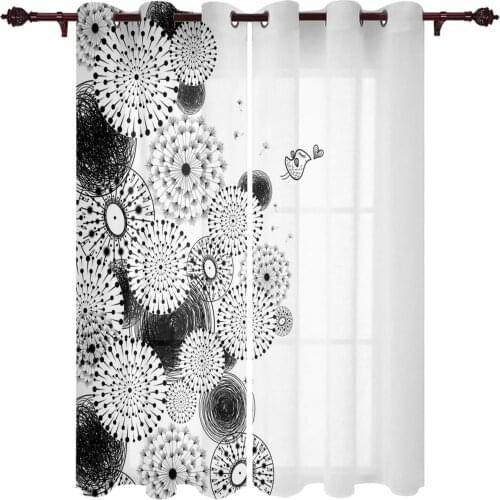 Patio Curtain Bird Dandelion Outdoor Curtain For Garden Patio Curtains Bedroom Living Room Kitchen Bath Room Panel Drape