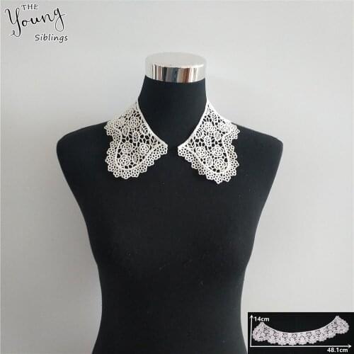 Womens embroidery applique fake collar sewing milk silk material craft DIY supplies material accessories 1 piece for sale