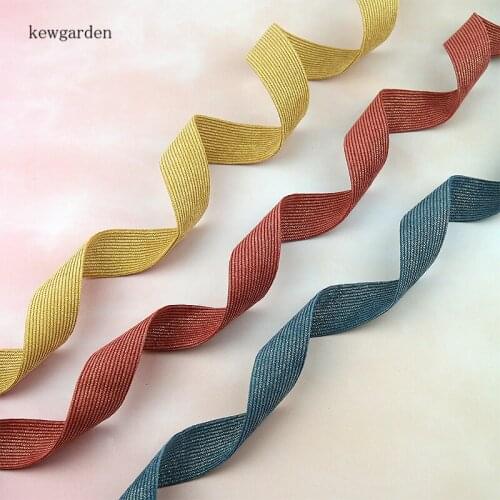 Kewgarden Gold Powder Corduroy Fabric Layering Cloth Ribbon Handmade Tape DIY Bow tie Hair Accessories 1.5" 1" 40 25 10mm 8Meter
