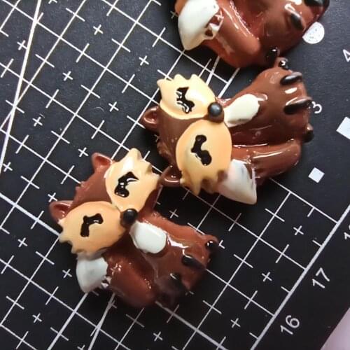1pcs/lot resin flat back fox 28mm Scrapbook Embellishment DIY Phone Decoration