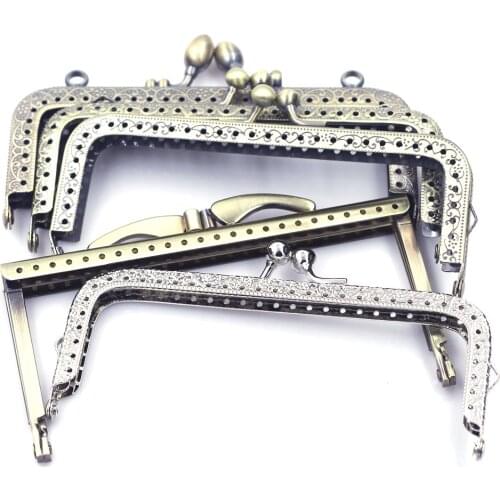 10PCS 12.5cm Square Metal Purse Frames Pouch Bag Kiss Clasps Buckle Handle Fish Tail Bud Ball Head DIY Handbag Accessories Parts