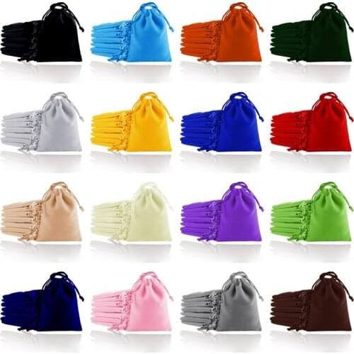 10pcs 7x9cm 8x10cm 10x12cm 12x16cm 15x20cm Colorful Velvet Bag Wedding/Party Favor Gift Bags Jewelry Packing Drawstring Pouches