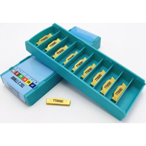 10 pieces TDC3 TT9080 grooving and cutting tool carbide insert double head 2mm tool TDC3 lathe tool machine tool accessories
