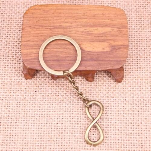 20pcs New Fashion Keychain 30x12mm infinity Pendants DIY Men Jewelry Car Key Chain Ring Holder Souvenir For Gift