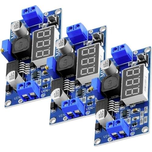 3PCS LM2596S LM2596 Step-Down DC-DC Buck Converter Module For 4-40V To 3.3-24V With 3-Digit Digital Display