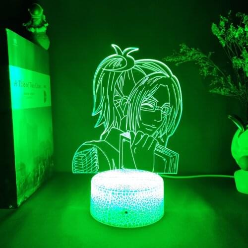 3D Anime Light Attack on Titan Figurine Hange Zoe Lamp for Home Decoration Birthday Gift Manga Shingeki no Kyojin LED Night Lamp