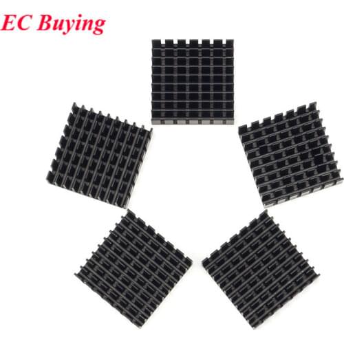 1pcs 35*35*10mm Heatsink Radiator Cooler Cooling Fin Aluminum Heat Sink for LED Power IC Transistor Module PBC black 35X35X10mm