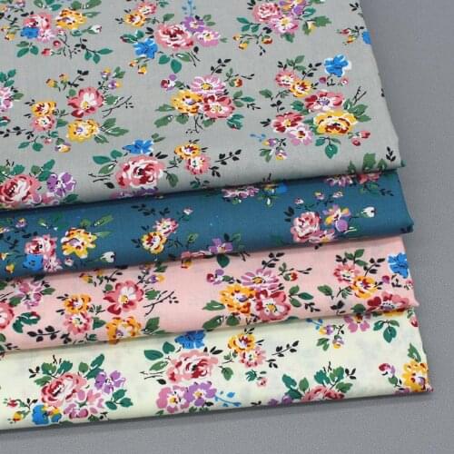 50cm * 145cm / piece, Printed Peony Cotton Cloth,Shirt,Skirt,Pillow,Headscarf,Puppet,Decorative Fabric, DIY Handmade Material