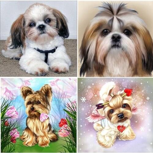 5D Diamond Painting Puppy Dog Full Round DIY Embroidery Cross Stitch Rhinestone Wall Art Living Room Home Decoration