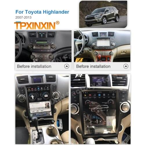 Carplay 2 Din Android 9 Tesla Stereo For Toyota Highlander 2009 2010 2011 2012 2013 GPS Navi IPS Video Receiver Player Head Unit