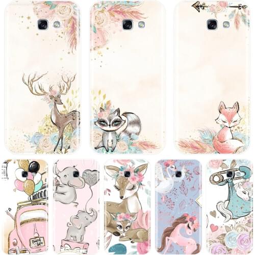 Soft Silicone Phone Case For Samsung Galaxy A6 A8 Plus 2018 Unicorn Flower Back Cover For Samsung A6 A7 A8 2018 A3 A5 2016 2017