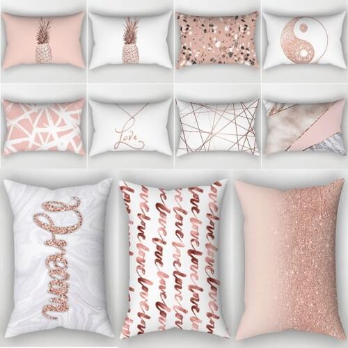 30x50cm Pillow Covers Decorative For High Quality Rose Golden Pink Home Textile Geometric 1PC Hot Sale