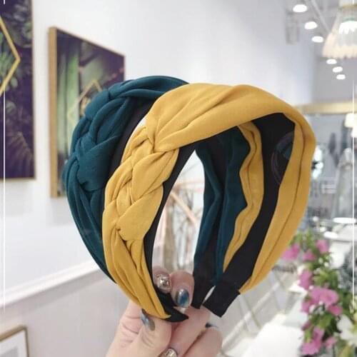 Fashion Adult Hair Accessories Wide Side Solid Headband DIY Multi-layer Cross Knot Hairband High Quality Headdress For Girls