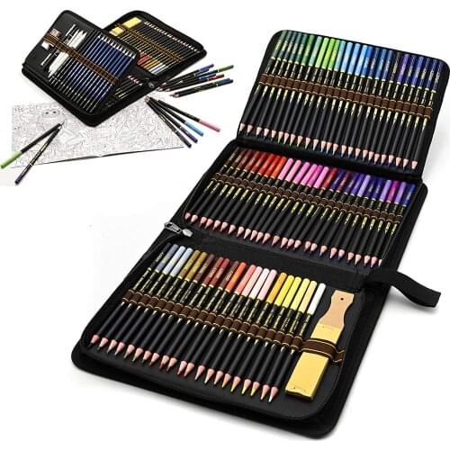 96 Piece Colouring Drawing Pencils Set,Graphite Set In Pencil Case, Artist Supplies For Beginners, Artist, Students, Adults, Kid