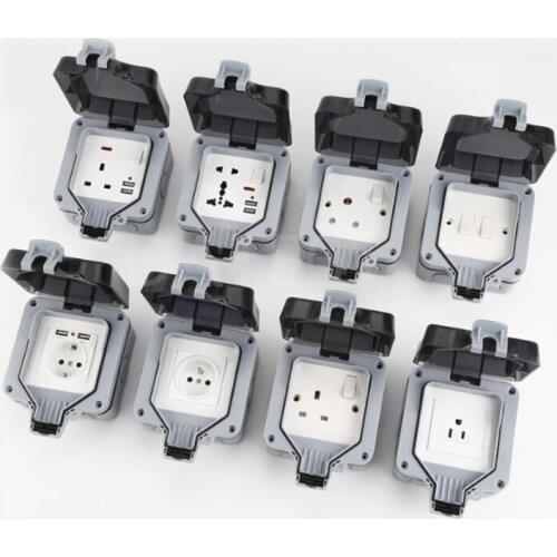 Outdoor 13a EU UK Waterproof Socket Waterproof Switch Socket Waterproof Switch Box Ip66