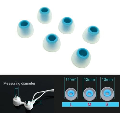 ANJIRUI 3 pair 4.0 mm Caliber Soft Silicone Ear Pads caps headphones-liners Cases for barbecue double Color liners tips (12 mm)