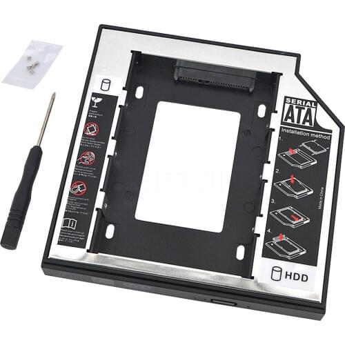 2017 New 2.5" SATA 3.0 Second 2nd Plastic SSD HDD HD Hard Disk Driver Caddy 12.7mm External Case Optical Bay for Laptop