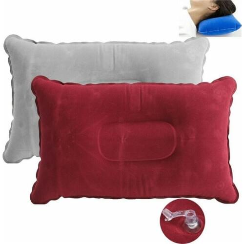 New 2020 Portable Pillow Travel Air Cushion Inflatable Double Sided Flocking Cushion Camping Beach Car Plane Hotel Head Rest