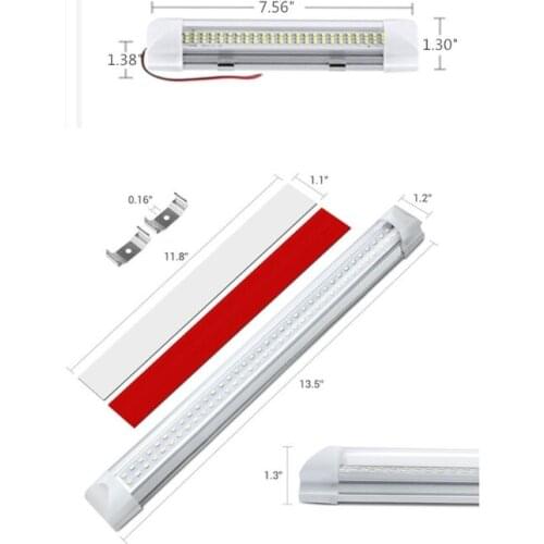 2021 New 72LED Car Interior White Strip Light Bar Car Interior Lamp with On/Off Switch