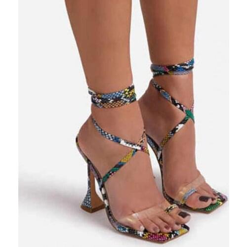 New high-heeled shoes sandals pink stiletto party fish mouth cross strap metal pendant catwalk womens shoes35-42