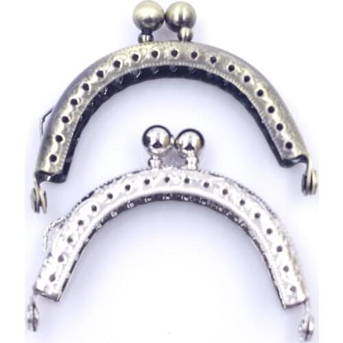 10PCS 6.5cm Arch Semicircle Metal Coin Purse Bag Frames Kiss Clasps Clutch Buckle Sewing Holes DIY Handbag Gift Accessories Part