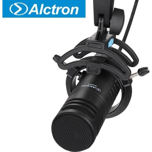 Alctron BC800V2 dynamic broadcasting mic with low off and mid range emphasis, used in vocal recording, instrument picking up