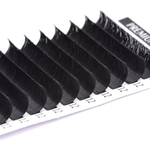 LASHPLUS Russian Volume Lash Extension Supply Natural Korea Silk Mink Individual EyeLash Soft Eyelash 12Lines /Tray