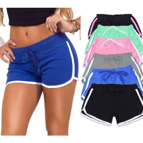 Summer Fast Drying Women Cotton Shorts Contrast Binding Side Split Elastic Waist Loose Casual Shorts Yoga Short Feminino XXL