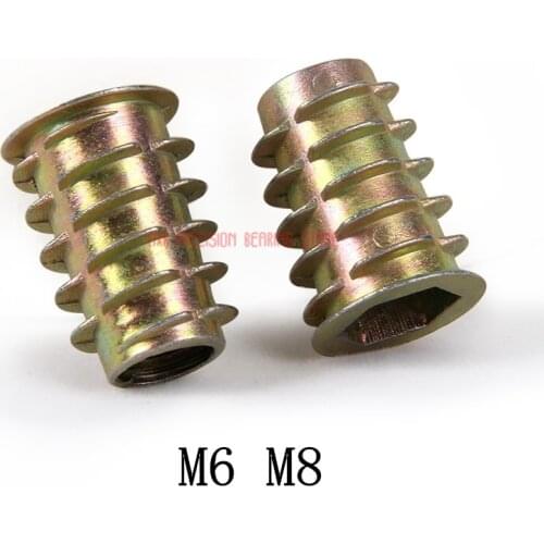 2019 Rushed Rivet Nut Stainless Steel Rod 20pcs M6 M8 Zinc Alloy Furniture Hex Drive Head Nut Threaded For Wood Insert Metric