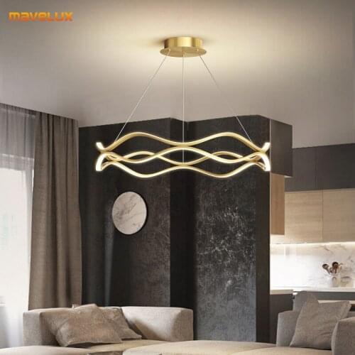 Modern LED Gold/Black Pendant For Dining Table Bedroom Kitchen Living Room Villa Hotel Restaurant Loft Foyer Indoor Home Lights