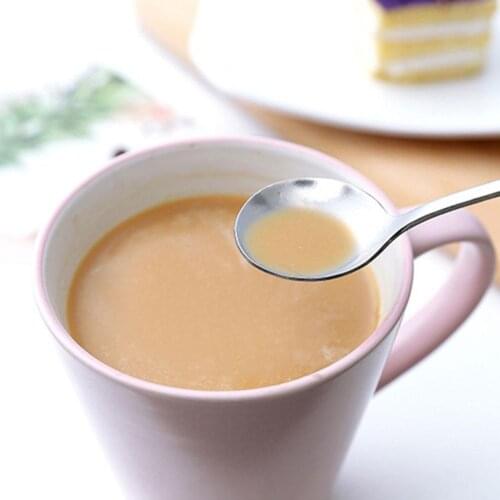 Steel Long Handle Mixing Spoon Ice Cream Spoon Tea Kitchen Mixing Tableware Spoon Dessert Supplies Coffee E6D7