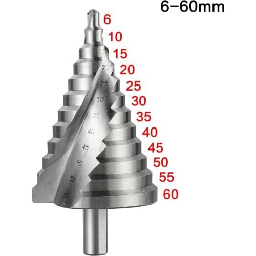 6-60MM Step Drill Pagoda Drill Spiral Multi-Function Drill Power Tool For Professional Woodworking Parts Accessories