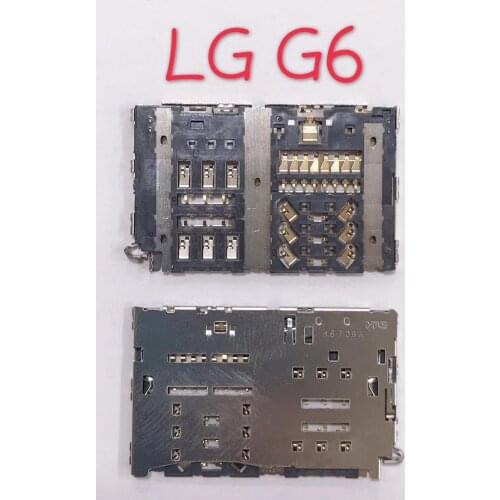 2pcs/Original for LG G6 H870 H870DS LS993 VS988 H872 Sim card Reader Slot Tray Holder connector