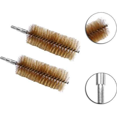 Utoolmart 2pcs/5pcs 6mm Thread 15~40mm Dia Copper Wire Brush 160mm Long Copper Wire Pipe Tube Sweep Cleaning Chimney Hand Brush