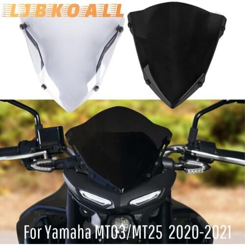 Motorcycle Windshield Windscreen With Adjustable Bracket Wind Screen For Yamaha MT03 MT25 MT-03 MT-25 MT 03 MT 25 2020-2021