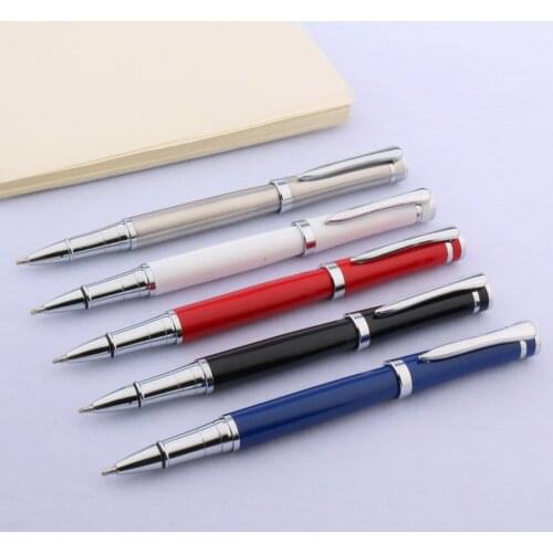 High quality brand 3035 metal blue Silver Trim Rollerball Pen elegante signature ball point ink pen Stationery Office Supplies