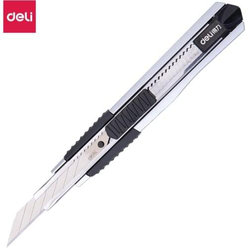 Deli2074 high quality zinc alloy art knife self locking art knife stainless steel wallpaper knife school office stationery