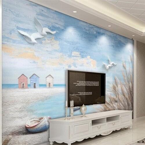 Wellyu wallpaper for walls 3 d Custom wallpaper Nordic Modern Simple Chinese Relief Mediterranean Background Wall tapety