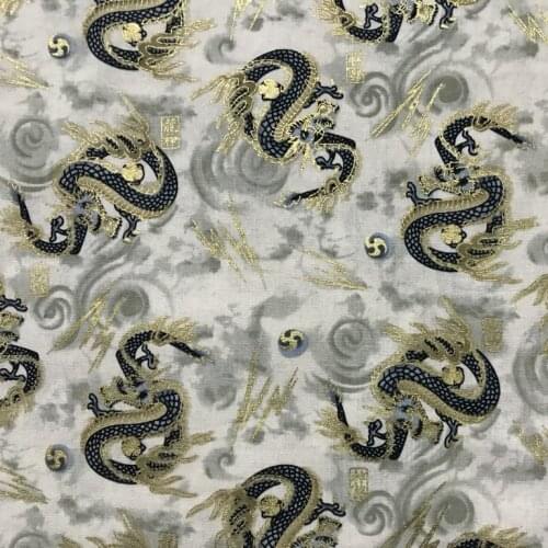 Japanese and Cotton Fabric Gold Print Dragon Design Clothes ' Packaging Ornament Such as Cloth Large Price Advantages