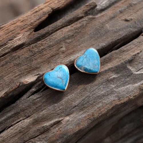 Blue Heart Stud Pin Earrings Female Novelty Jewelry Pink Red Options