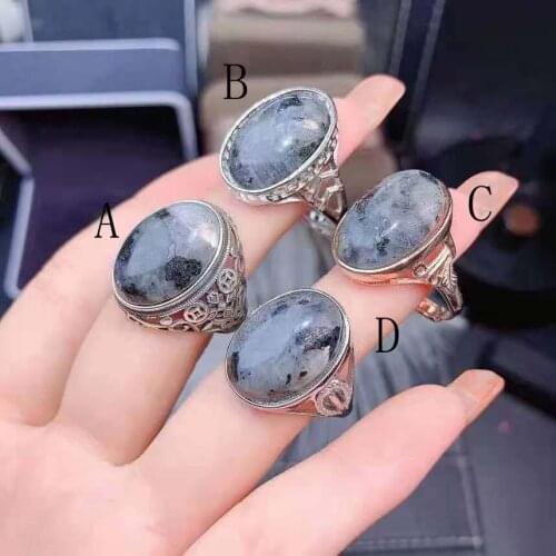 Fine Natural S925 Sterling Silver High-quality Alabaster Luxury Ring Fashion Wedding Jewelry for Women MeiBaPJFS