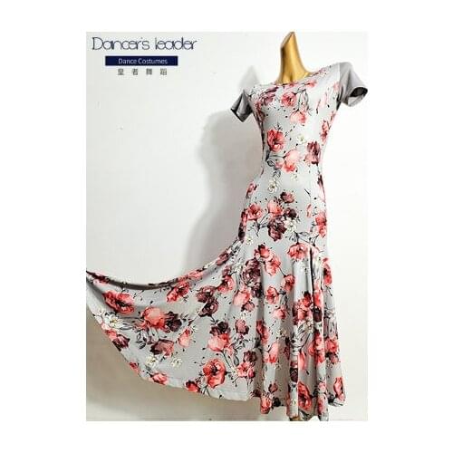 2020 new summer modern dance skirt female print long skirt backless national standard dance dress