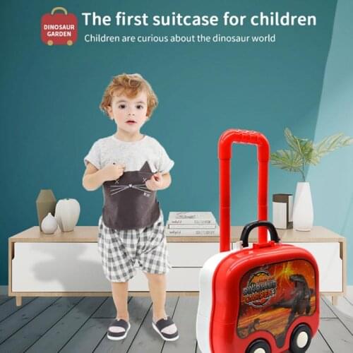 Lively Dinosaur Toys Portable Pretend Play Dinosaur World Toy Suitcase With A Portable Case Interacting With Your Child