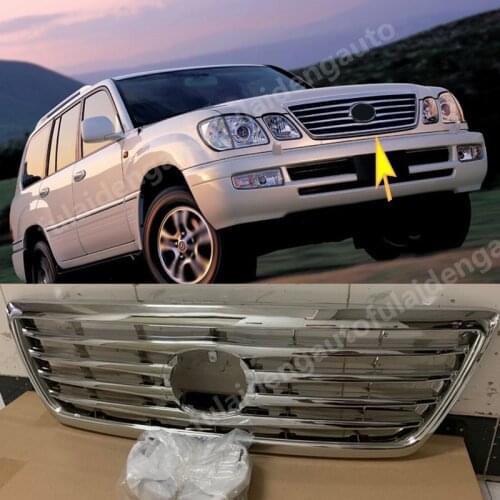 1pcs For Lexus LX470 2003-2007 Front Upper Bumper Grill ABS Chrome Sliver Trim Car Accessories