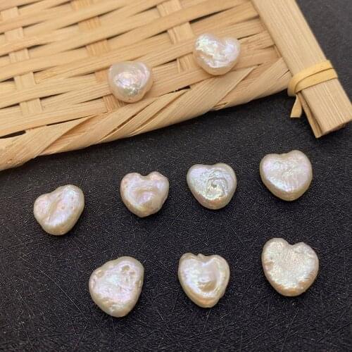 1pcs Natural Freshwater Pearl White Heart Shaped for Charm Jewelry Making Bracelet Necklace Loose Beads DIY Accessories 11x12 Mm