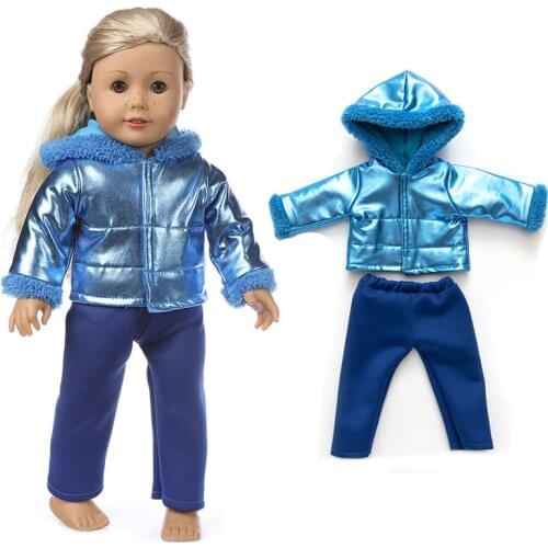 18 Inch Doll Clothes Fur Coat Windbreaker Leggings for 43cm Baby New Born Doll Jacket Zipper Winter Clothes Bebe Doll Clothes