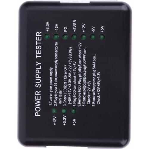 2016 Power Supply Tester Checker LED 20/24 Pin for PSU ATX SATA HDD Tester Checker Meter Measuring for PC Compute NIL5