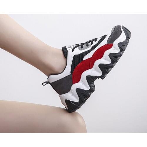 2020 Fashion Women Casual Spring Autumn Lace-Up Non-slip Thick Soled Platform Comfortable Sneakers women sport shoes 11B-03